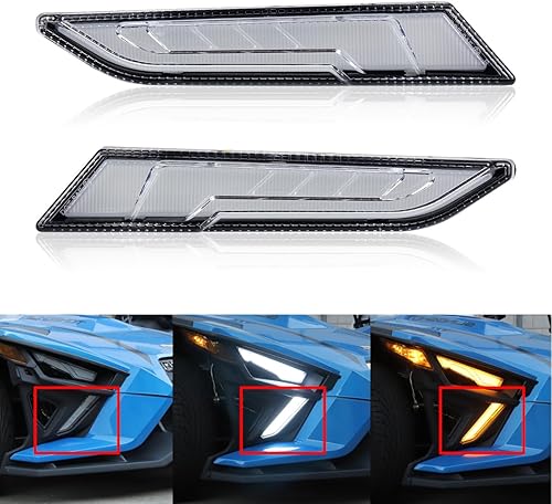 CPOWACE Panel de luz de acento compatible con Polaris Slingshot SRSLSLRGT 2020-2022, luces LED de circulación diurna para reemplazar 2884606 (2