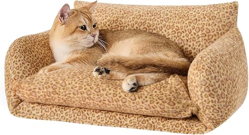 Miniatura 41 de Hollypet Cama para gatos, mullida, multifuncional, de doble capa, suave para mascotas, sofá ortopédico para gatos y perros pequeños, color rosa (21