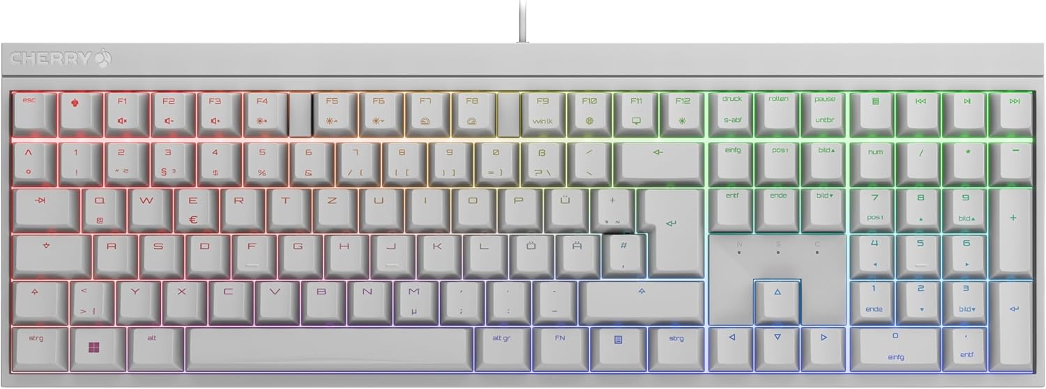 CHERRY MX 2.0S Mechanical Gaming Keyboard German QWERTZ MX Brown White
