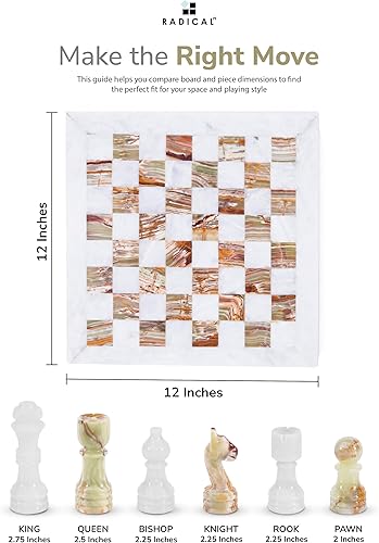 Miniatura 6 de Juego de ajedrez completo de mármol y ónix hecho a mano blanco y verde RADICALn