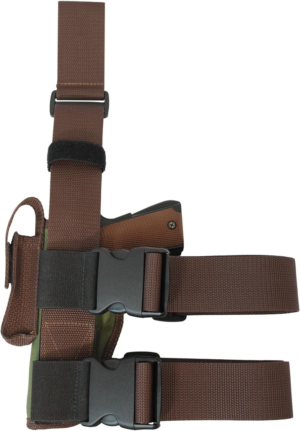 Barsony New Woodland Green Tactical Drop Leg Holster for Full Size 9mm 40 45