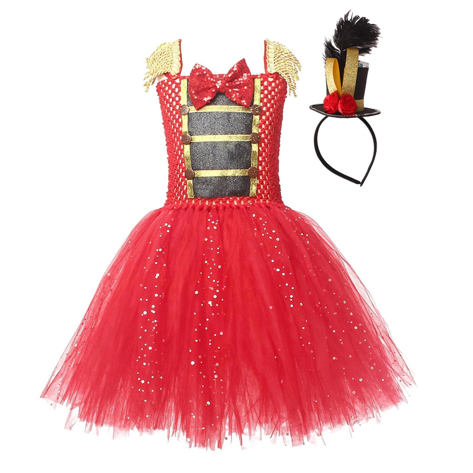 Abito per Bambine con Cappello Cerchietto Tutù Principessa di Natale
