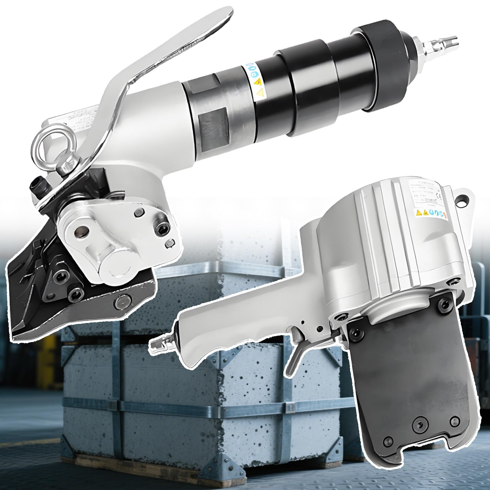YXZYFPP Pro Pneumatic Steel Strapping Machine - Metal Pneumatic Strapping Tool - Tensioner and Cutters Sealer,for Shop Air (0.5-0.65mpa) Steel Strap Packaging 19mm (size_name 19mm)