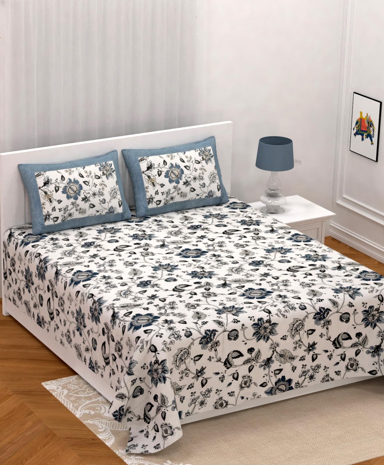 Printed Bed Sheet 100% Cotton with Pillow Covers