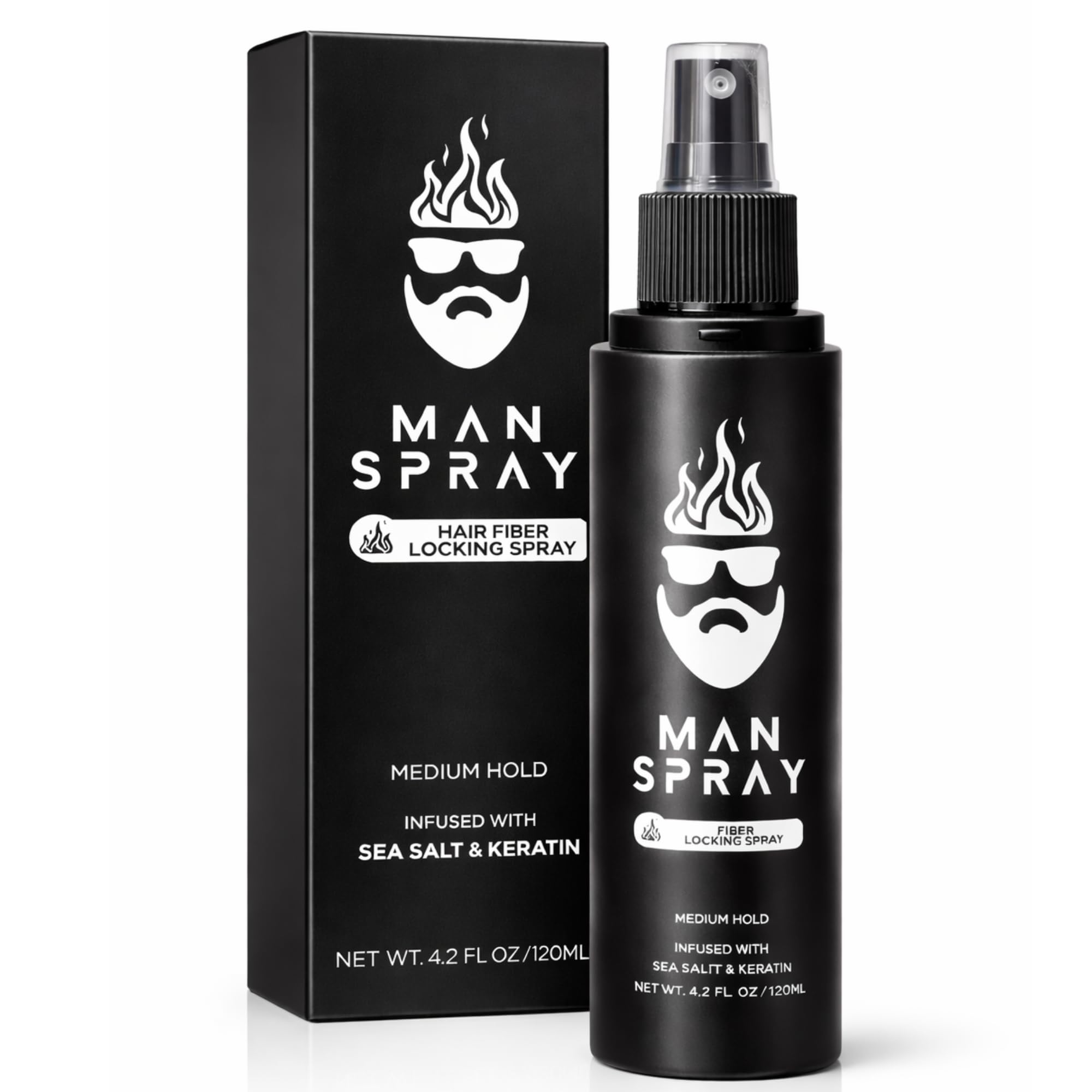 Hair Fiber Locking Spray Infused with Sea Salt & Keratin for a Longer Lasting Hair Fiber Hold | Replenishment Fiber Locking Spray for THE MAN KIT