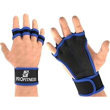 ProFitness Ventilated Cross Training Gloves with Wrist Support - Split Leather with Silicone Padding for Strong Grip + Protection from Injury - for Gym Workout, Weightlifting, Powerlifting & WOD