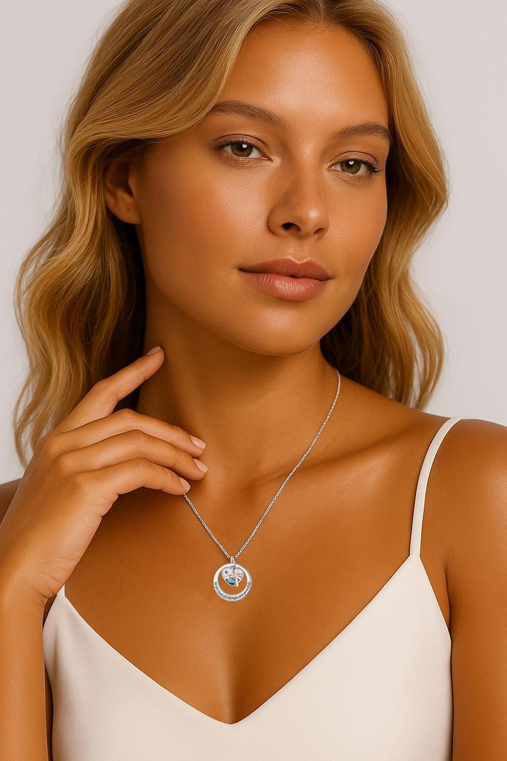 Acun Mustard Seed Necklace Stainless Steel Inspirational Faith Jewelry with Mountain Pendant Gift for Women & Men - Image 4