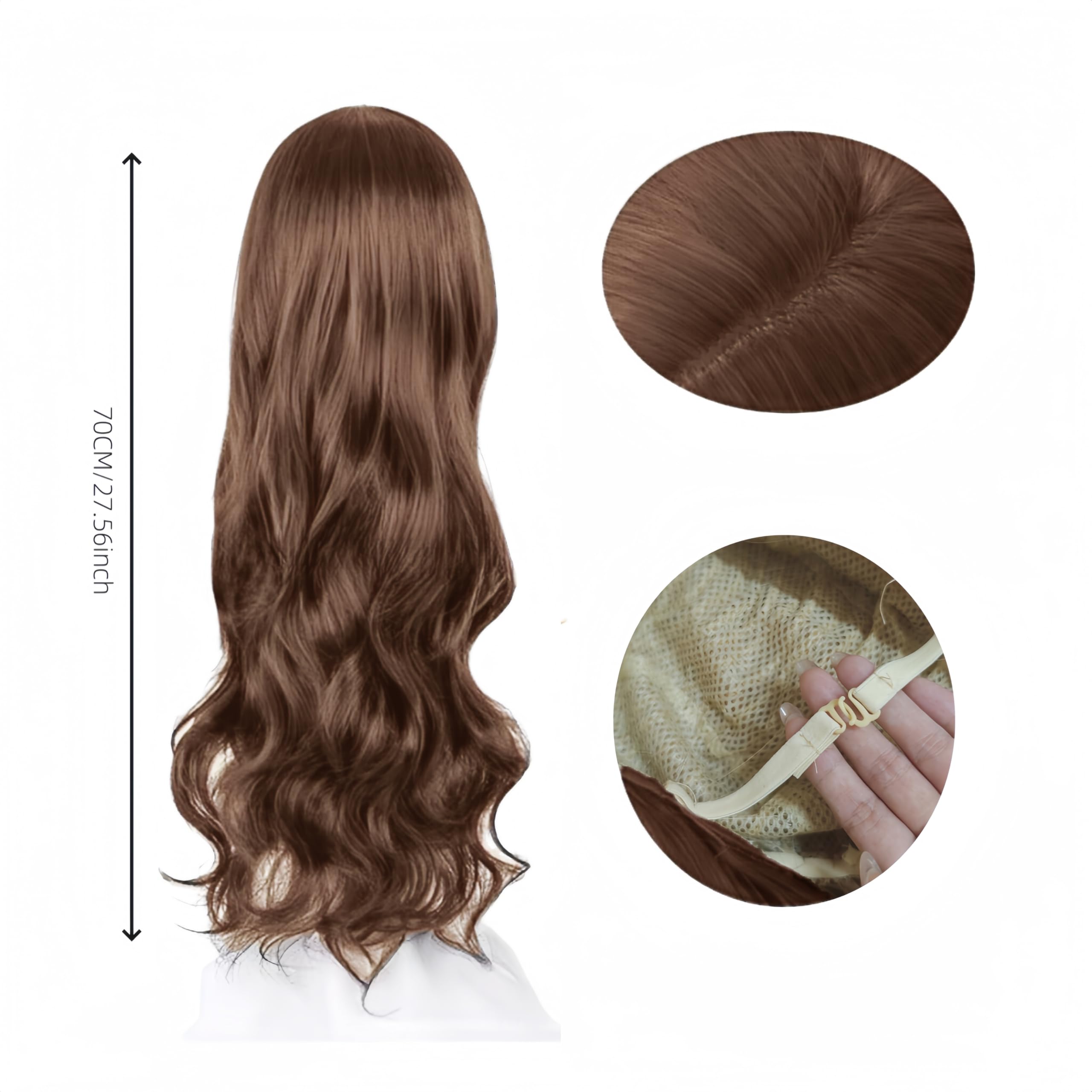 SDXCJY Wave Wig Long Curly Wigs for Women Girls 27’’ Long,Women's Charming Full Hair Replacement Synthetic brown Hair Wigs,Ladies Fancy Dress Wig for Cosplay Party Daily Use. (Light brown) - Image 2