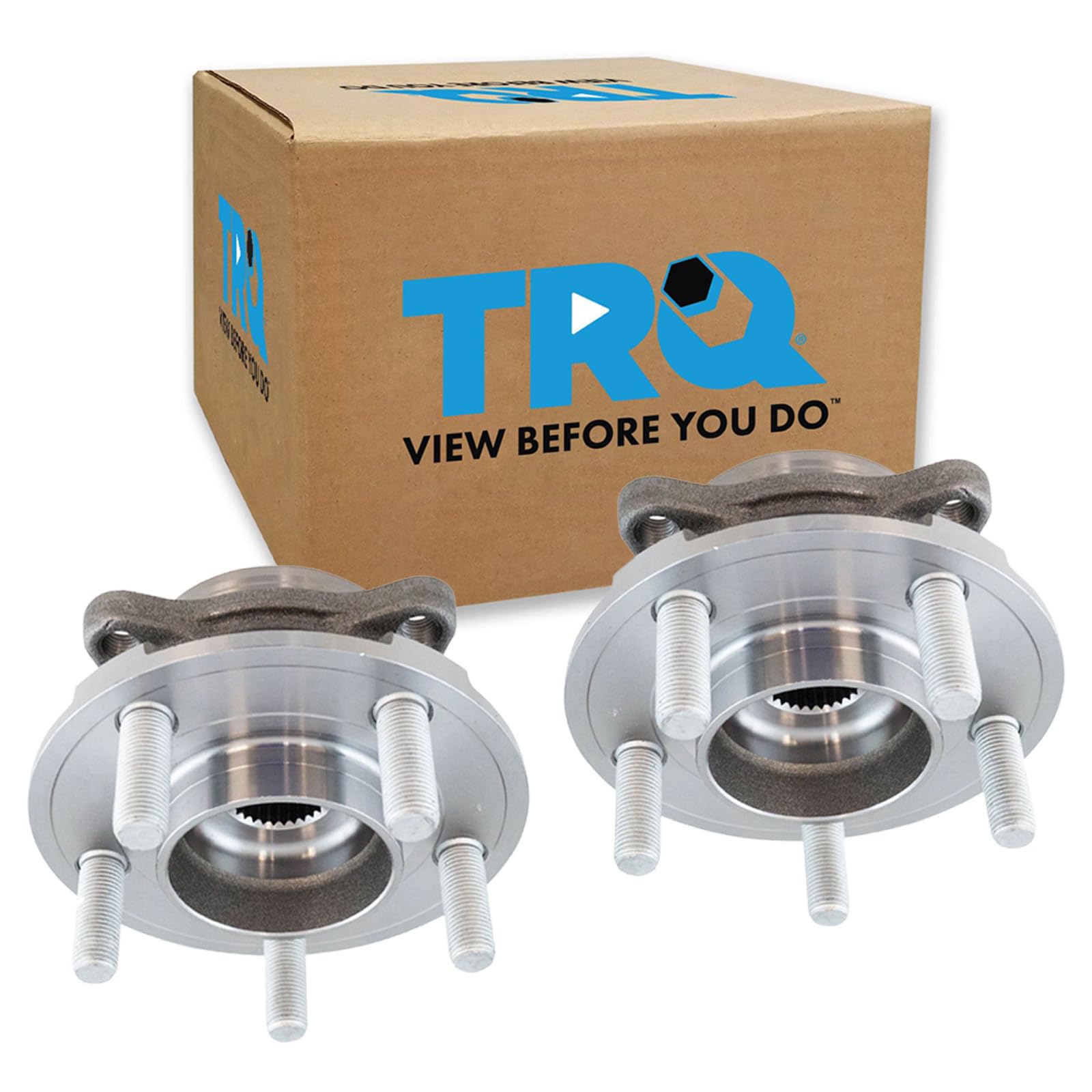 TRQ 2 Piece Rear Wheel Bearing &amp; Hub Assembly Set