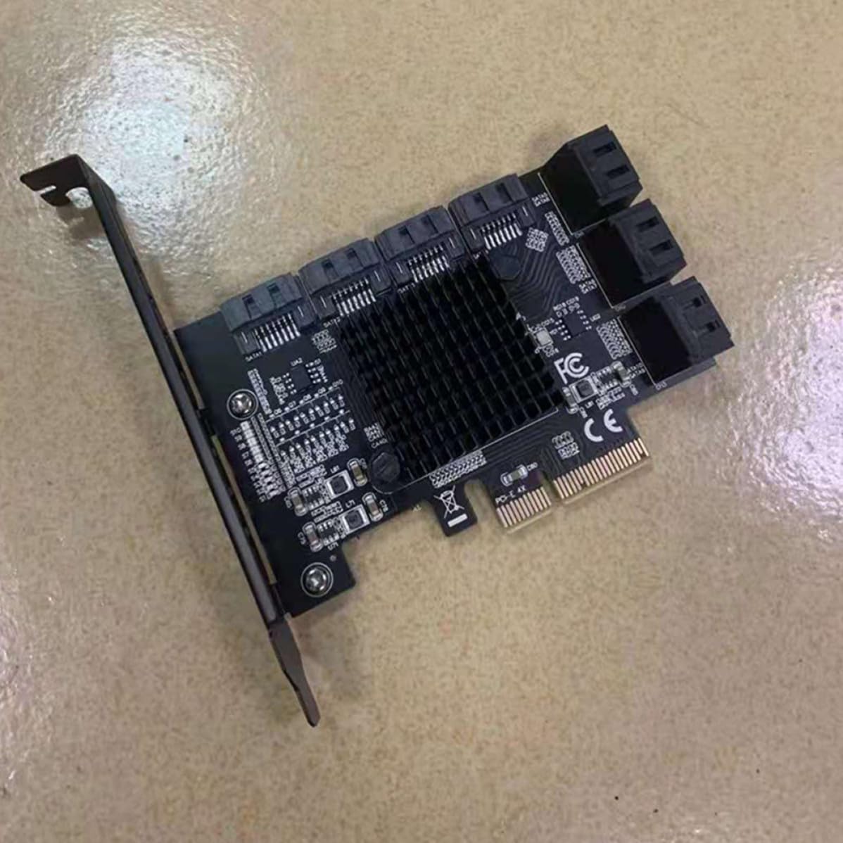 CRAFTHROU Carte D'extension Pcie 3.0 à 10 Ports Sata3.0, Pci Interface X4 Transmission Stable sans Perte, Compatible Serveurs Haute Capacité et Stations de Travail