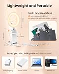 Lumière de bague avec support pour ordinateur portable de bureau, Evershop 5" Anneau de lumière pour ordinateur moniteur Webcam téléphone, Dimmable Led RingLight pour l'enregistrement vidéo, Selfie, appels vidéo, réunion, Streaming(White)