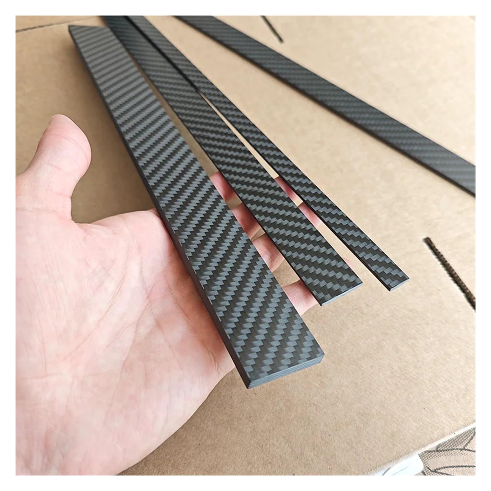 Carbonfaserplatten 1 stücke 3K Carbon Faser Blatt Dicke 0,2-6mm Hohe Festigkeit Bord Streifen Flache für Heimwerker(2.0x30x350mm)