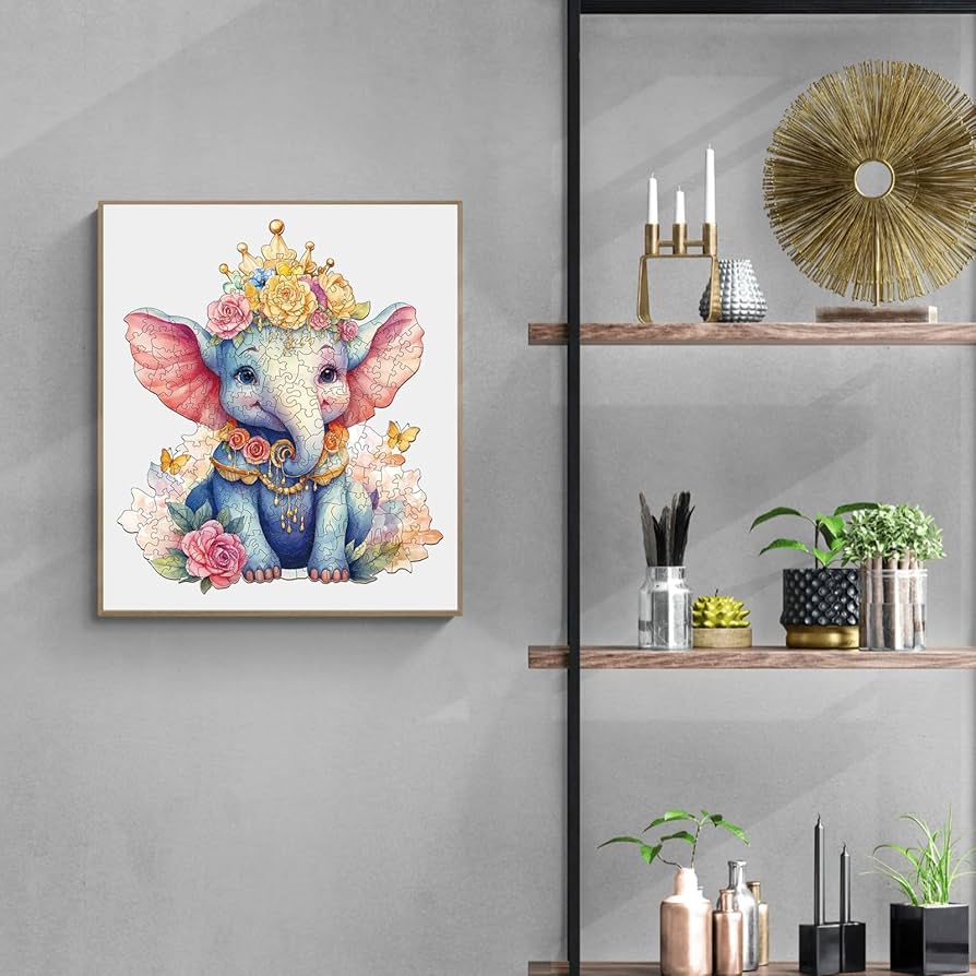 木製パズル エレファント 木製ジグソーパズル 鮮やかな象のパズル228ピース 木製パズル エレファント 木製ジグソーパズル 鮮やかな象の