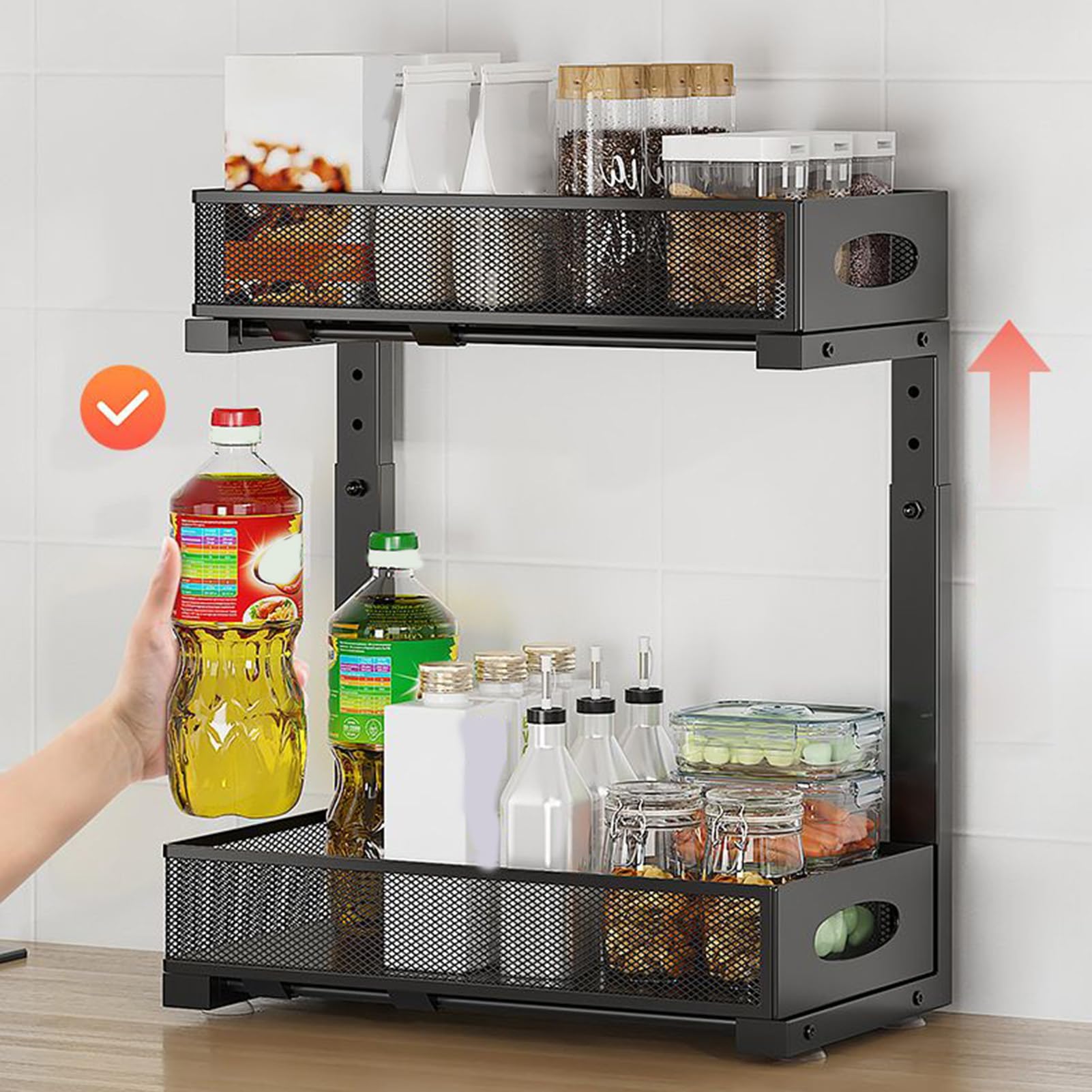 Organizador Para Debajo Del Lavabo Del Baño Organizadores Extraíbles Y | Doméstico Multifuncional Para Cocina Cuarto De Lavandería