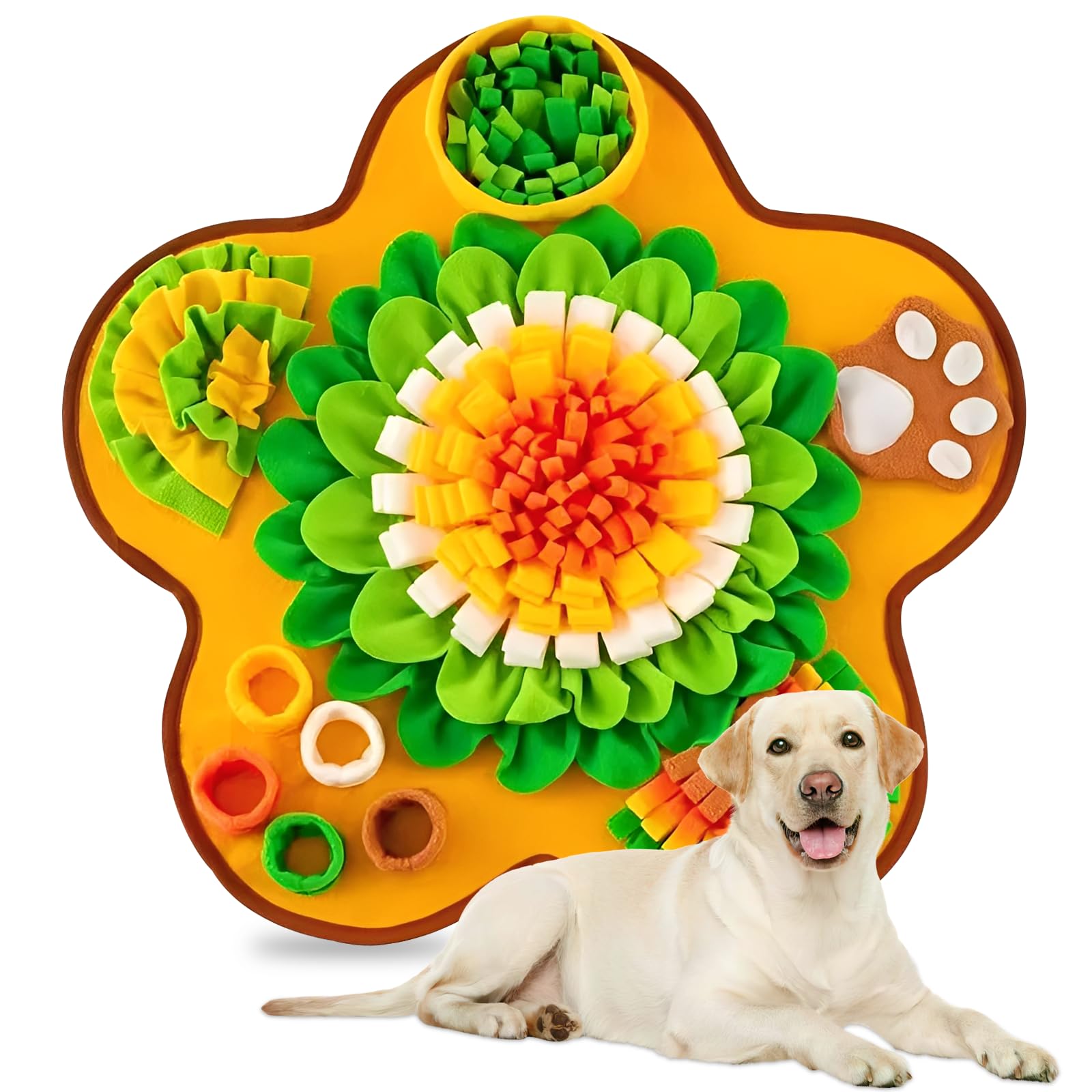 Snuffle Mat For Dogs, 60 * 60 Cm Snuffle Mat Interactive Dog Puzzle Durable Dog Treat Toy Slow Feeding Mats For Encouraging Puppies Natural Foraging Skills