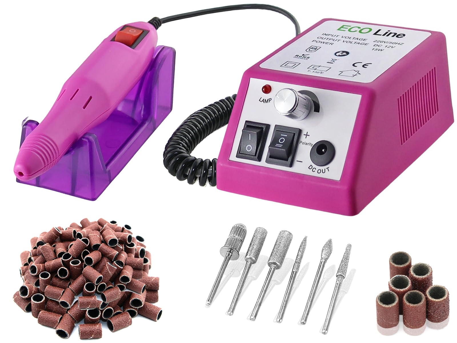 Elektrisches Hornhautentferner Fußpflege Set mit Nagelfräser Schleifbänder