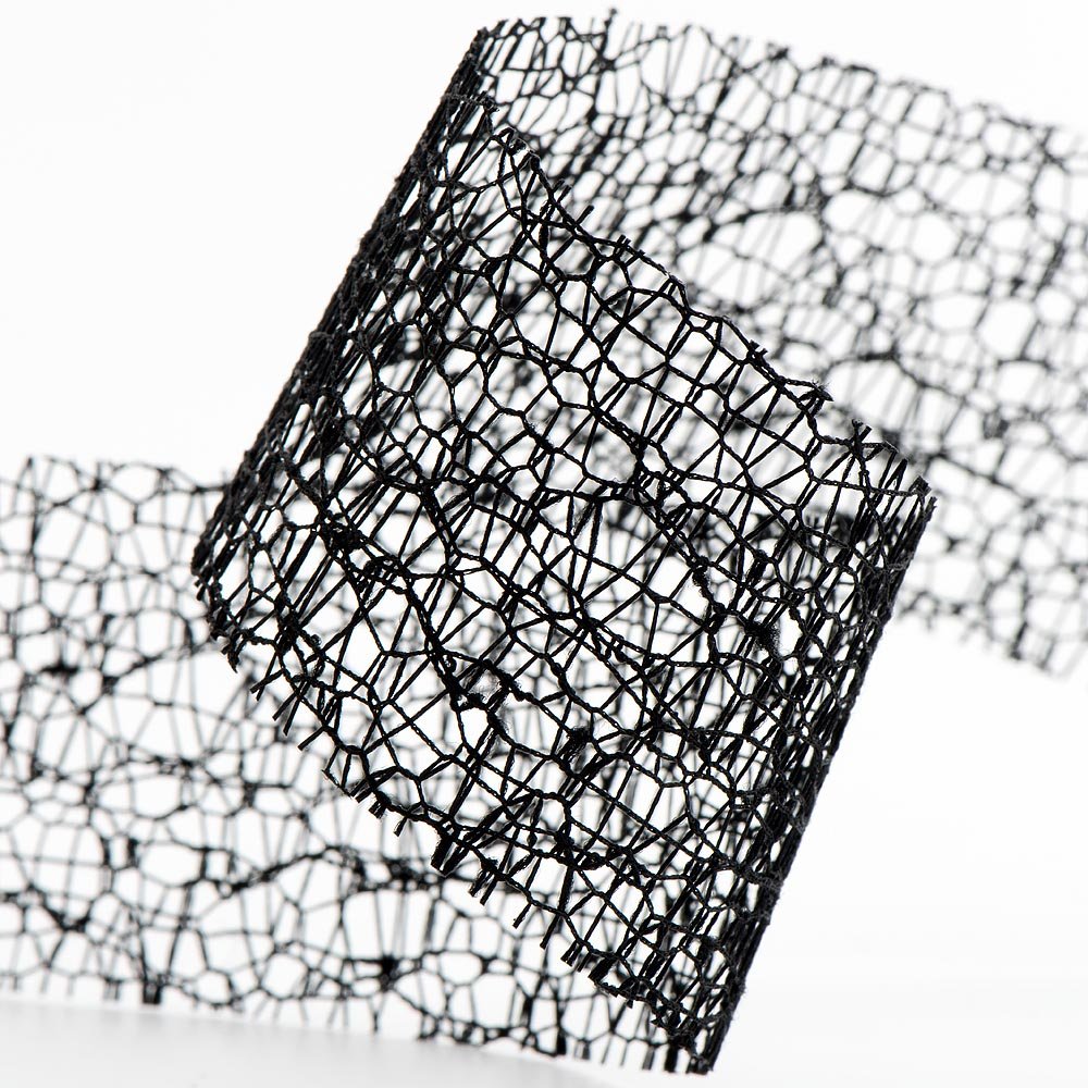 Deco Web Mesh Ribbon 38mm x 20 Metres - Black
