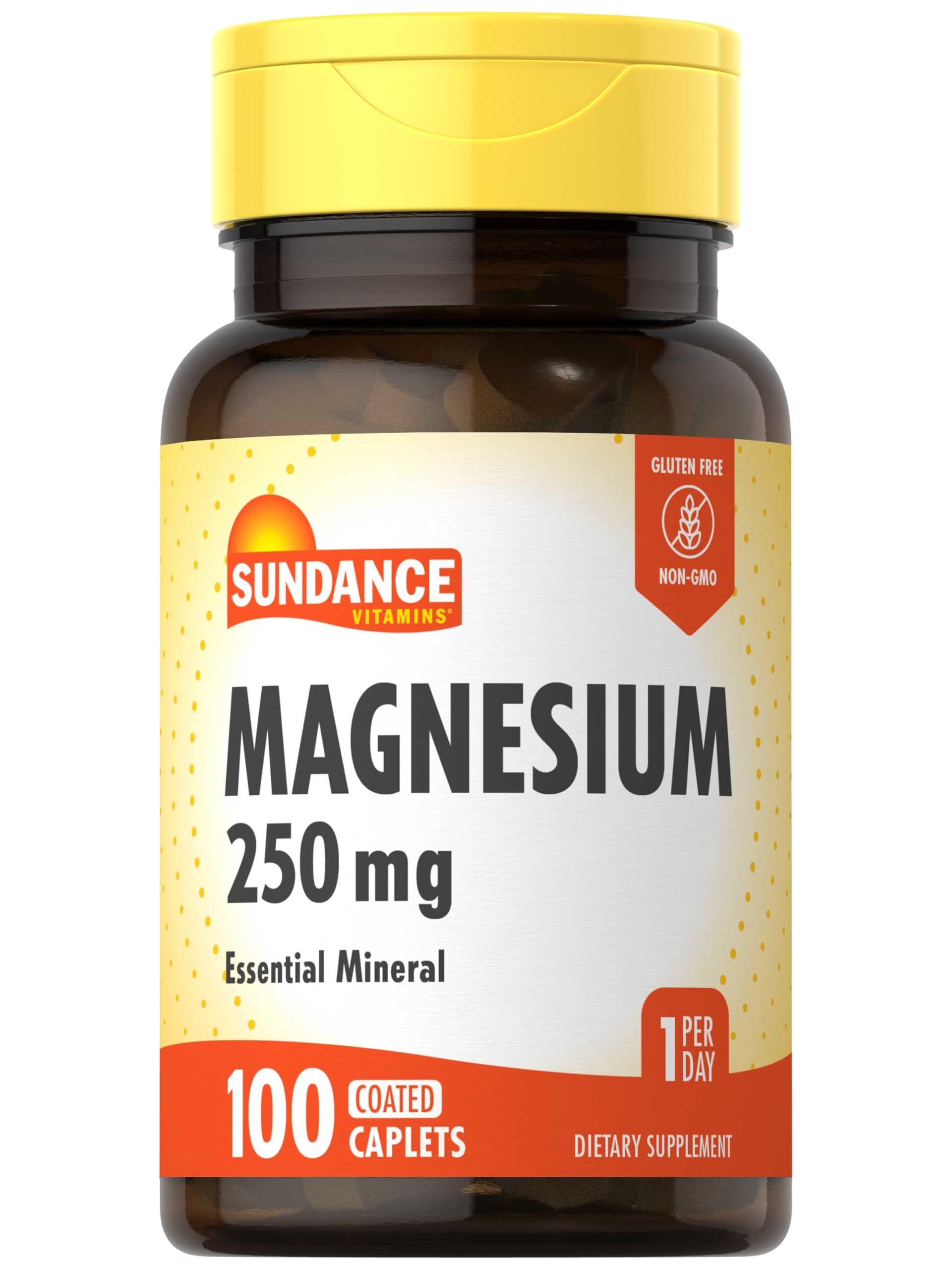 Sundance Magnesium Supplement | 250mg | 100 Caplets Unflavored 100 Count (Pack of 1)