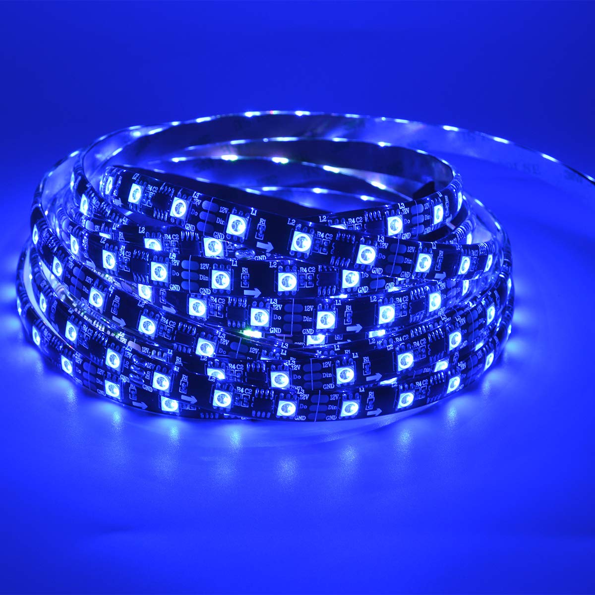 16.4ft WS2811 Addressable LED Strip - 12V RGB Pixel Lights IP65 Waterproof 300 LEDs Programmable
