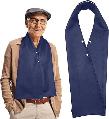 Tarpop Bufanda para adultos, lavable y reutilizable, protector de ropa de comedor, babero para adultos mayores, hombres y mujeres