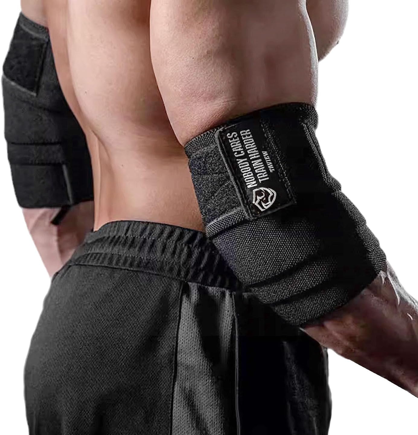 TAVIEW Elbow Wraps for Weightlifting (1 Pair), 47" Elastic Elbow Support & Compression Powerlifting, Fitness, Cross Training & Gym Workout - Elbow Straps for Weight Lifting