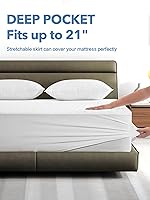 Vista 5 de Protector de colchón impermeable individual, viscosa de bambú de alta calidad, ultra suave, transpirable, sin ruido, funda de colchón ajustable de 8