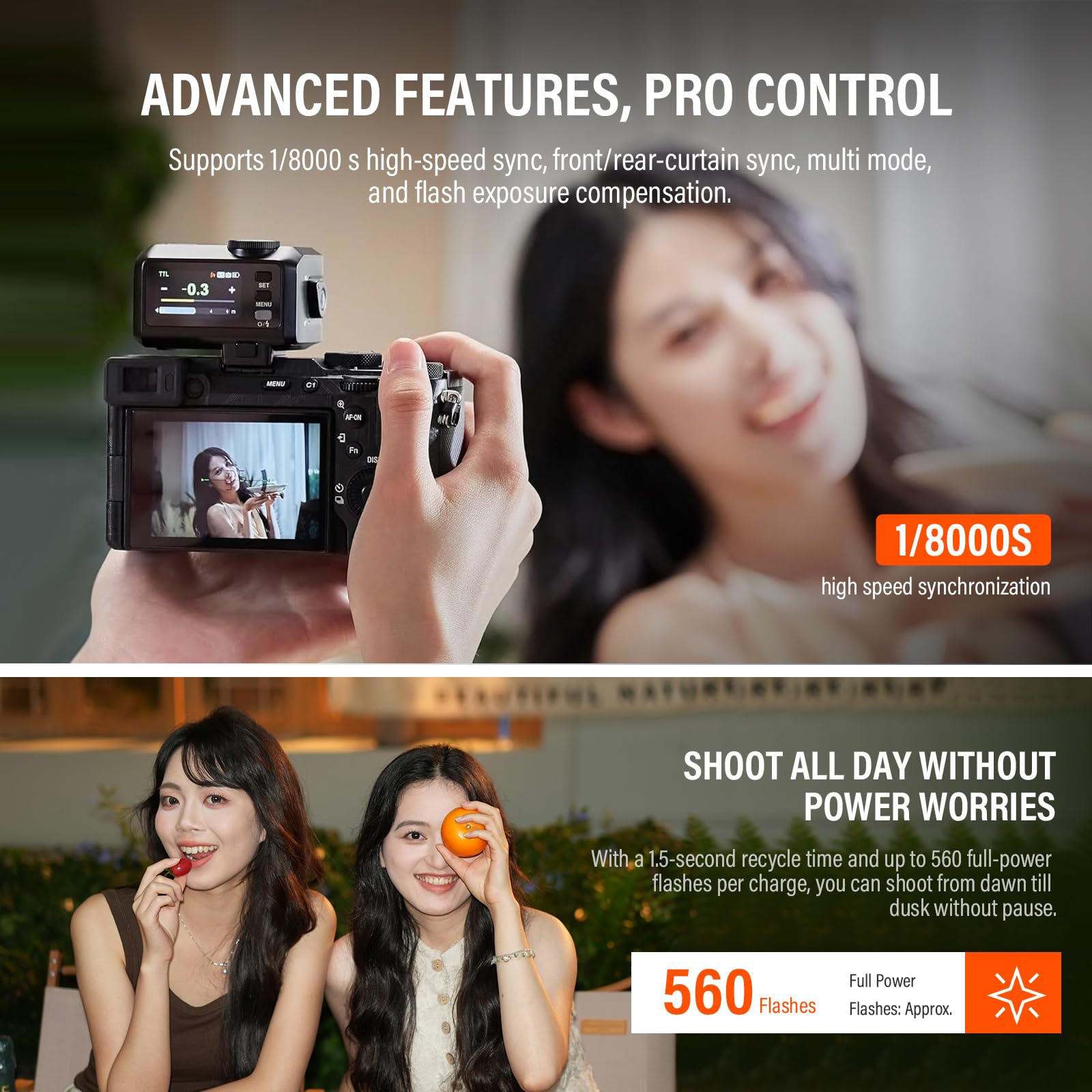 Godox Mini flash TTL iT30 Pro F compatible avec les appareils photo Fuji Godox iT30Pro F - Maître et récepteur sans fil 2,4 G, GN15, Speedlite HSS 1/8000s, diffuseur intégré et batterie au lithium