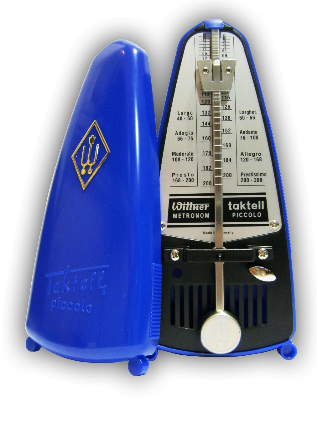 Wittner Taktell Piccolo Metrónomo. Azul carcasa. Compact metrónomo de alta calidad fabricado en Alemania.