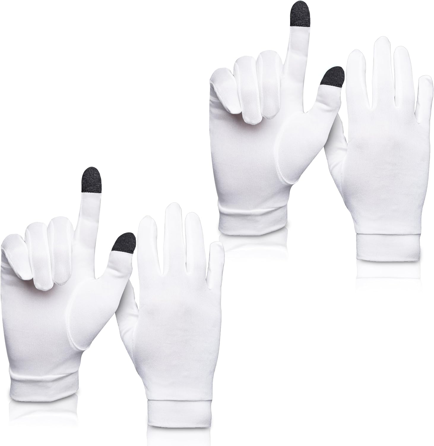 Pure Silk Glove Liners Pack of 2 | Soft & Comfortable | Touchscreen Thermal Gloves | Natural Wear | Unisex | with Wash Bag