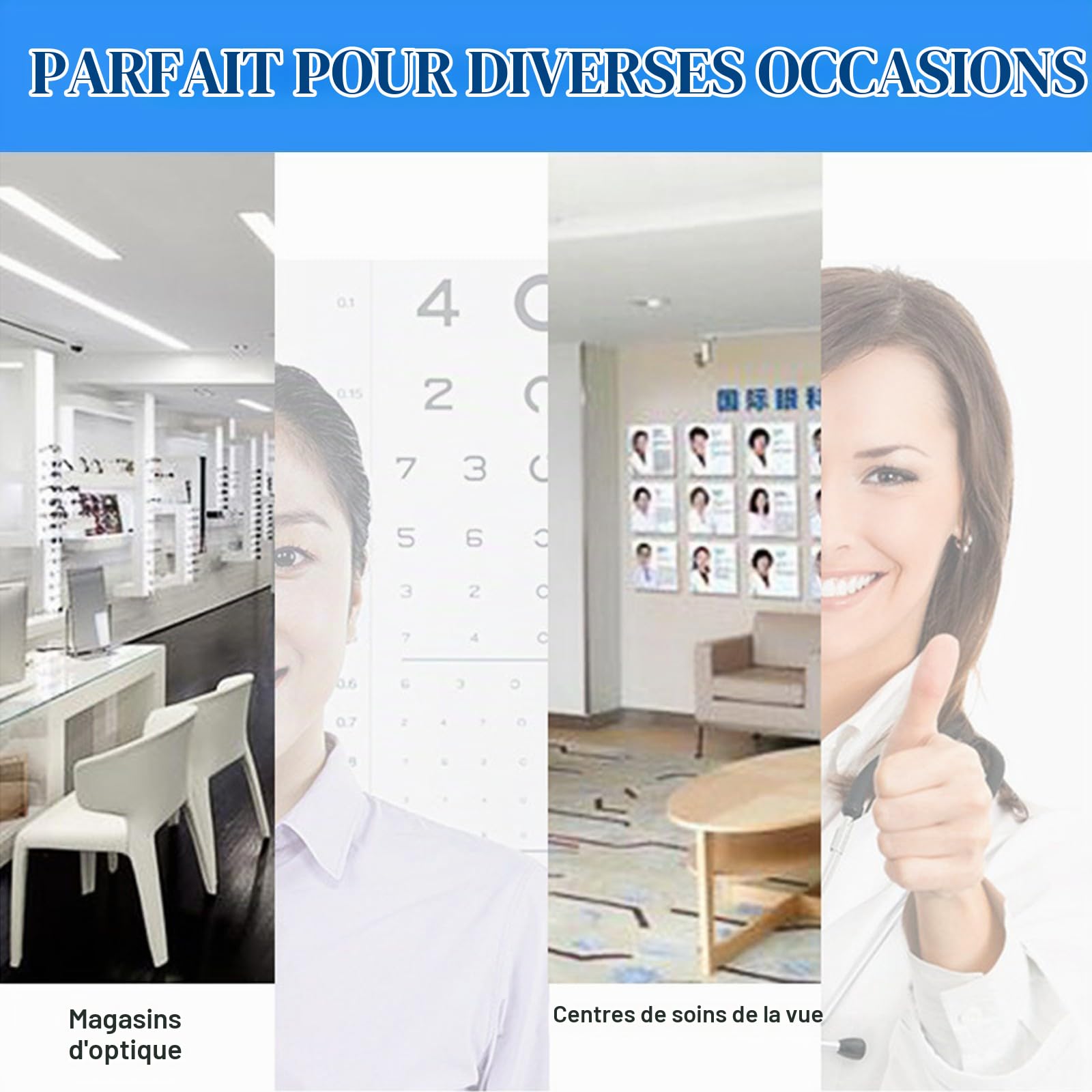 Support de Menton de Levage d'optométrie, mentonnière Optique réglable, Accessoires d'optométrie de Support Frontal, adaptés aux magasins d'optique, aux centres de Soins de la Vue