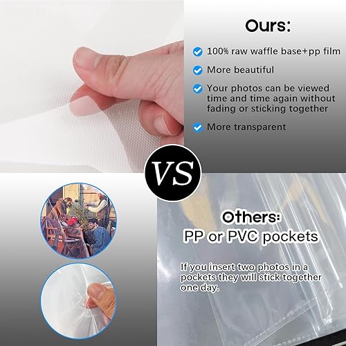 Miniatura 7 de Aevdor Álbum de fotos de 700 bolsillos de 4 x 6 pulgadas, cubierta de cuero de gran capacidad, álbumes de fotos familiares para bodas, con capacidad