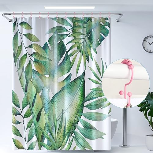 Miniatura 6 de Qazvmlp Ganchos para cortina de ducha, anillos de ducha de acero inoxidable 304 para baño, ganchos de ducha de doble deslizamiento para cortinas de