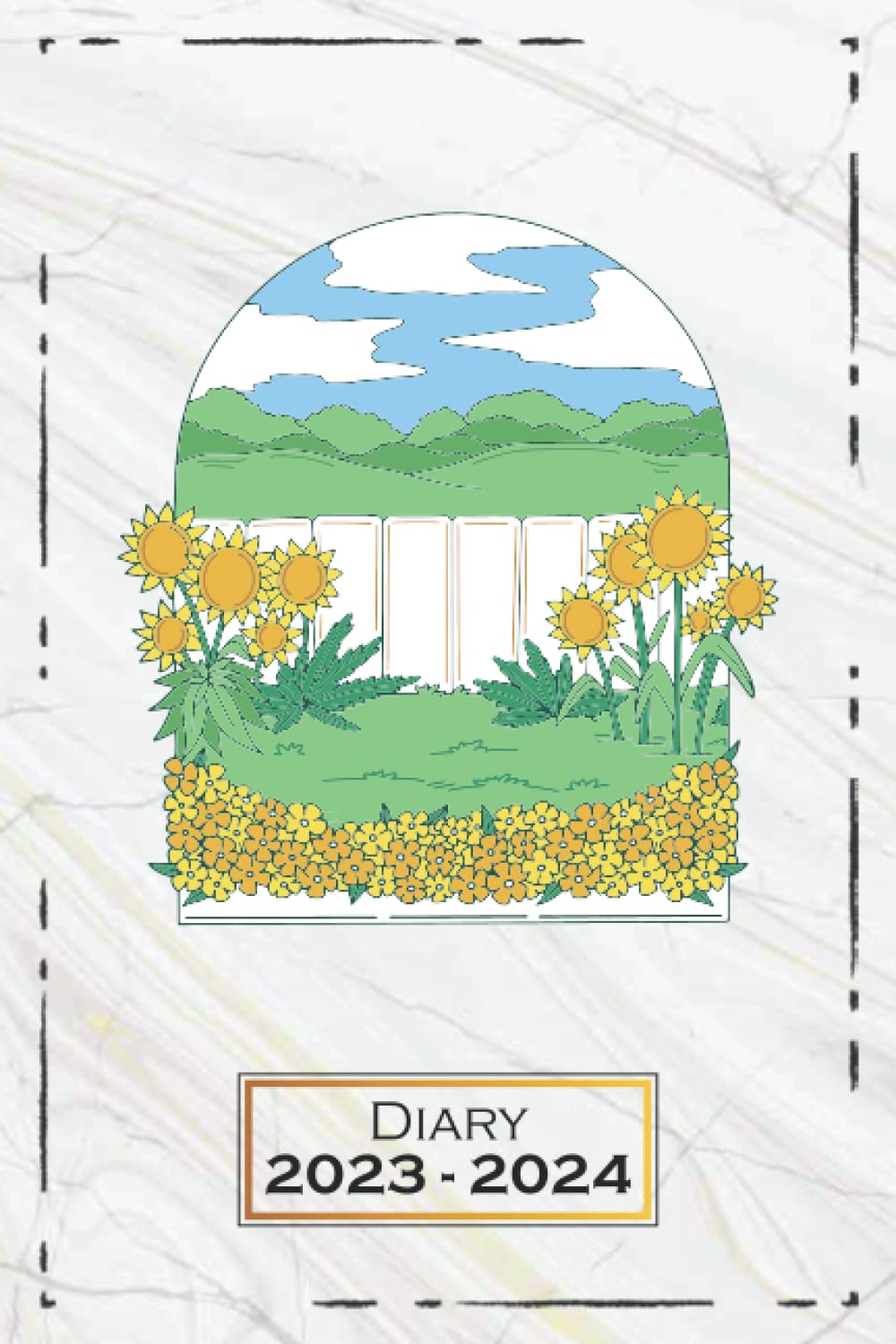 Diary 2023-2024: Sunblume, Nature | A5 (6x9) | Softcover | One Week on a Double Page | From Monday to Sunday | Monthly Planner | Flower | qb1