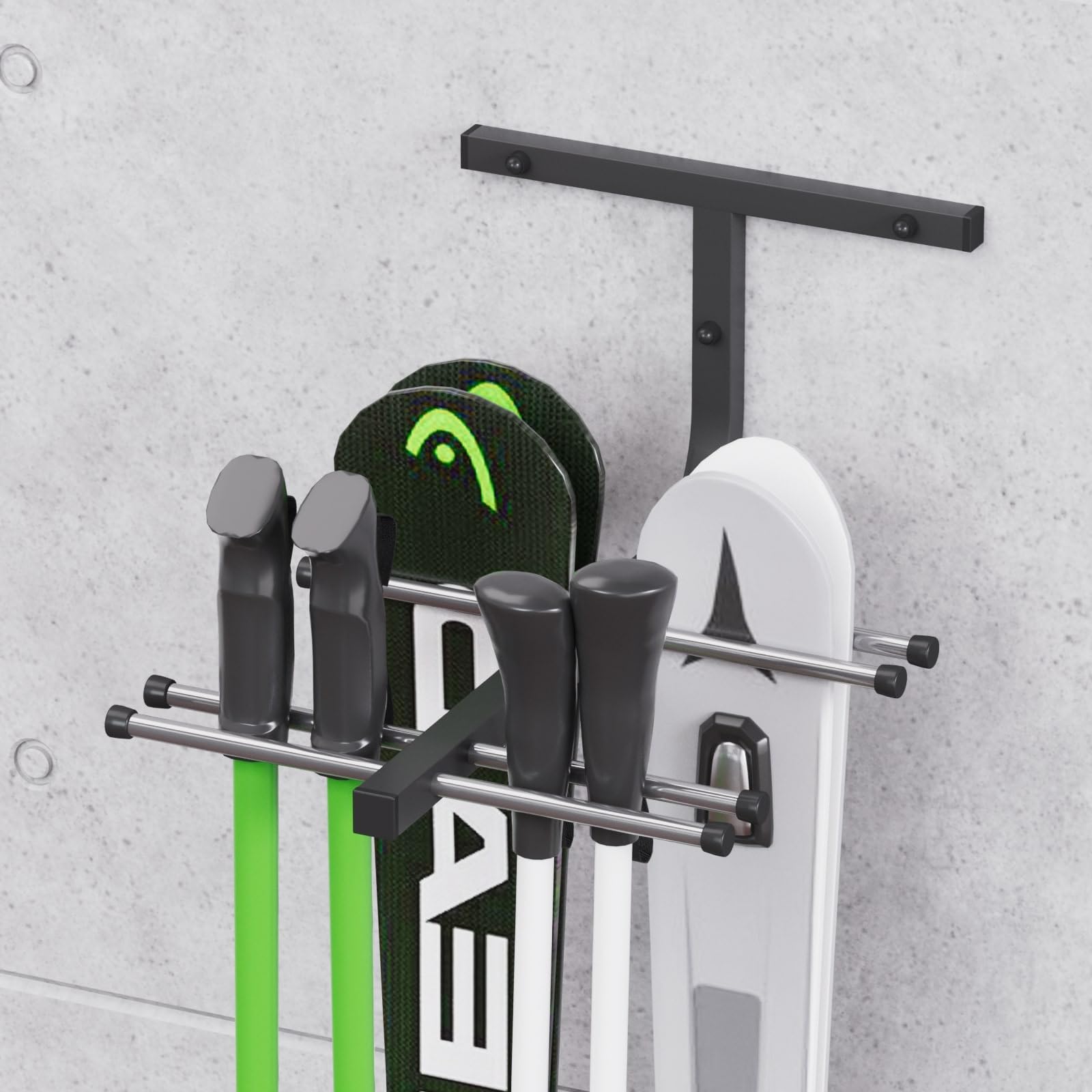 QLS N4 - Supporto per sci per 4 paia di sci, 37 cm