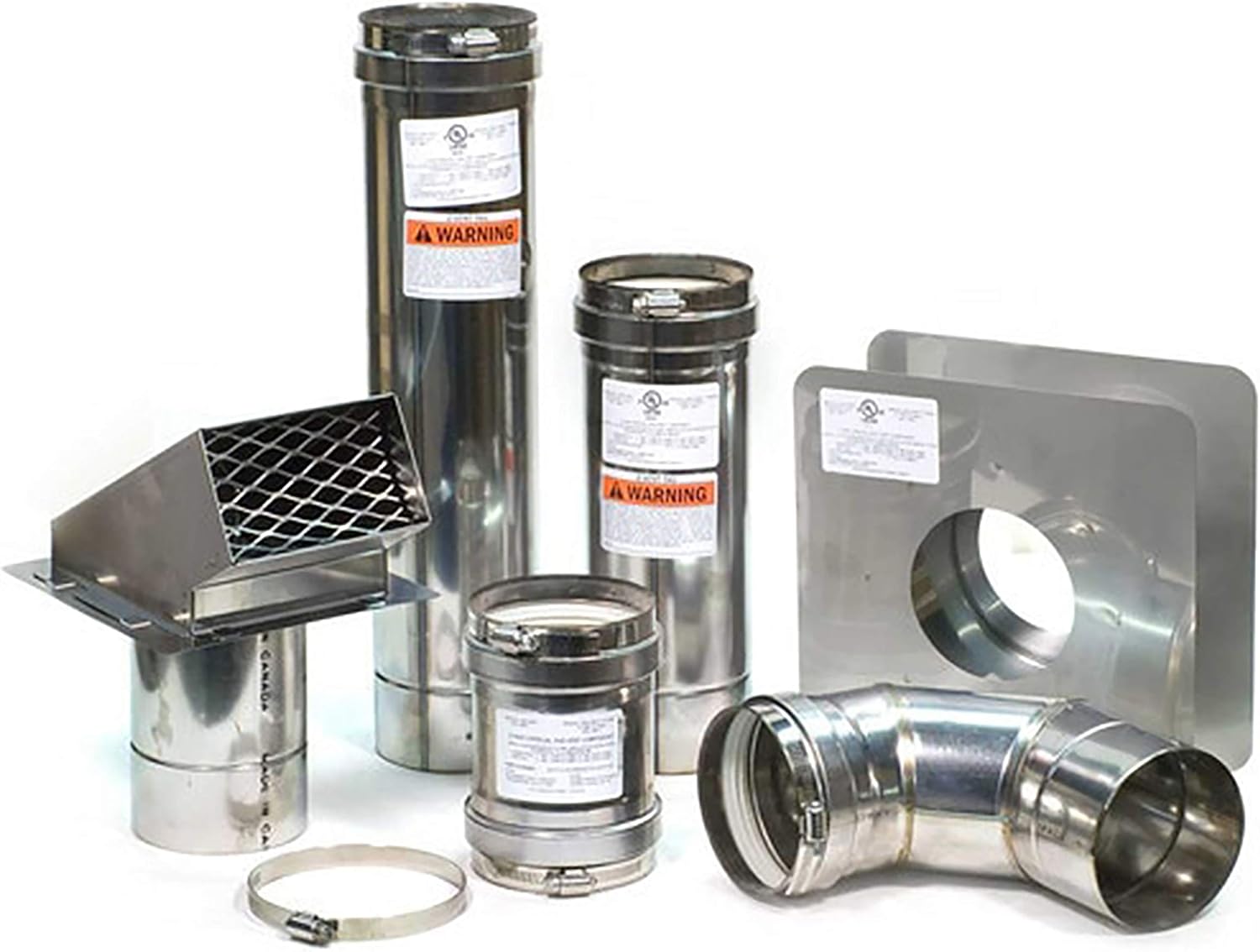 Z-Flex 2ZVW04 4" Horizontal Stainless Steel Z-Vent Water Heater Vent Kit