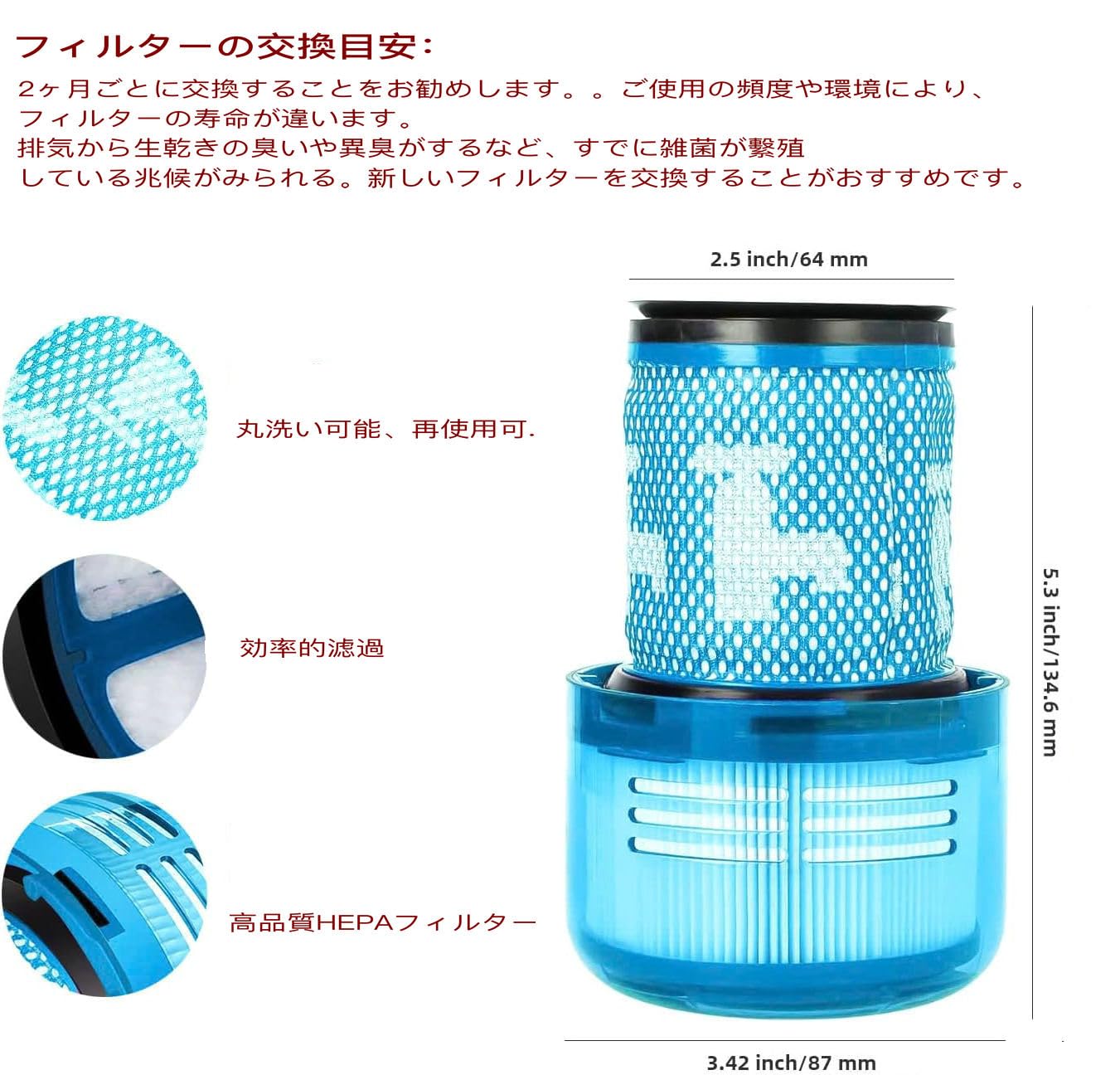 Amazon.co.jp: ダイソン V12 Detect Slim Fluffy 掃除機 用フィルター