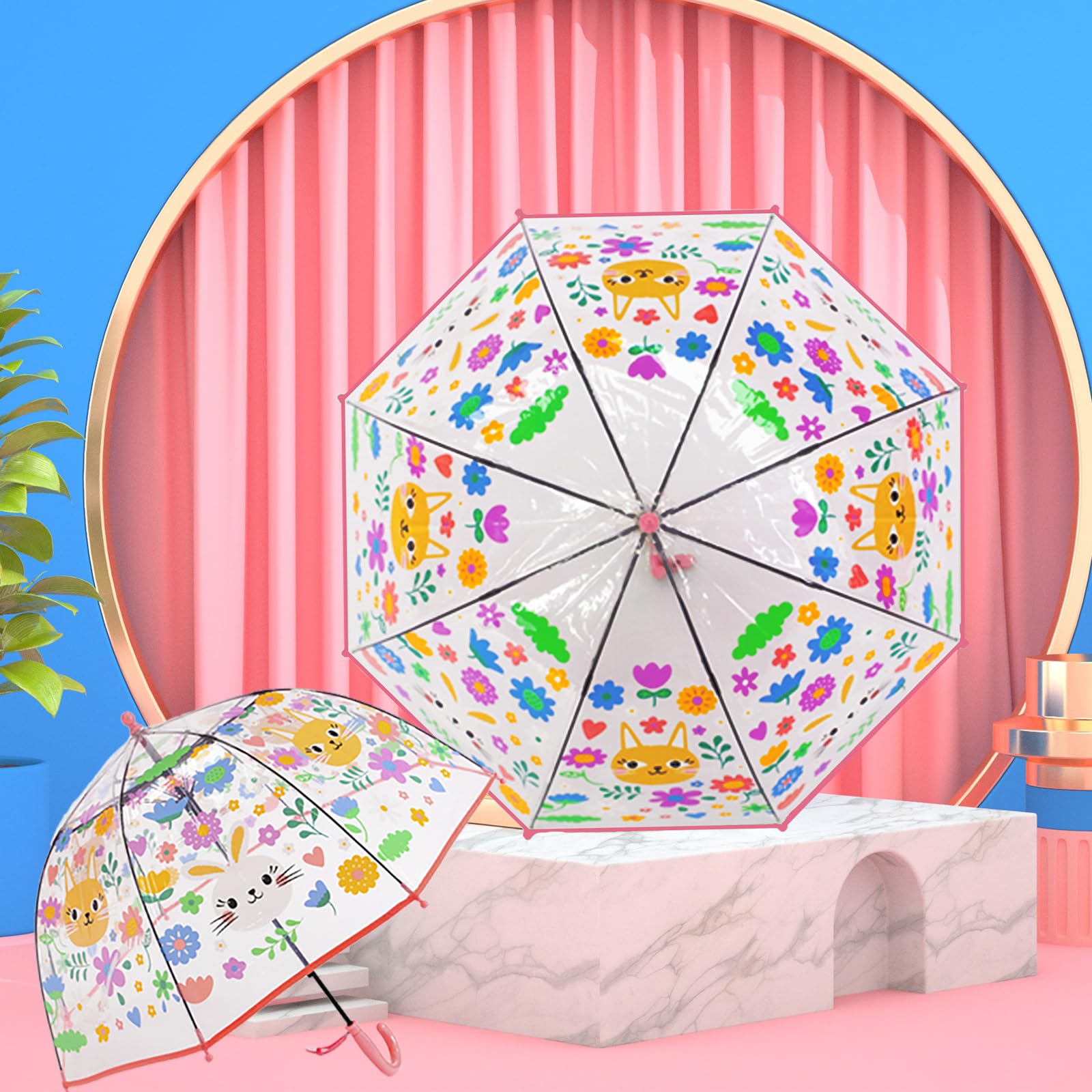 Paraguas Princesa Disney Para Niños - Cúpula De Seguridad, Diseño Multicolor - Nuevo Con Etiquetas