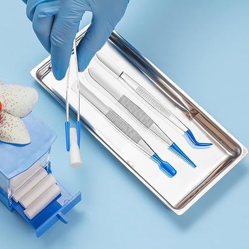 Miniatura 4 de Juego de 3 pinzas con puntas de goma, pinzas recubiertas de PVC, pinzas de punta recta de goma, pinzas de punta plana de goma, pinzas largas