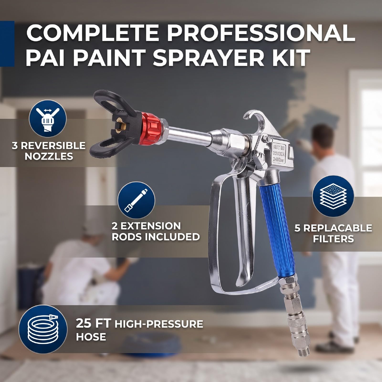 Pistola Pulverizadora de Acero Inoxidable para Pintar Casa