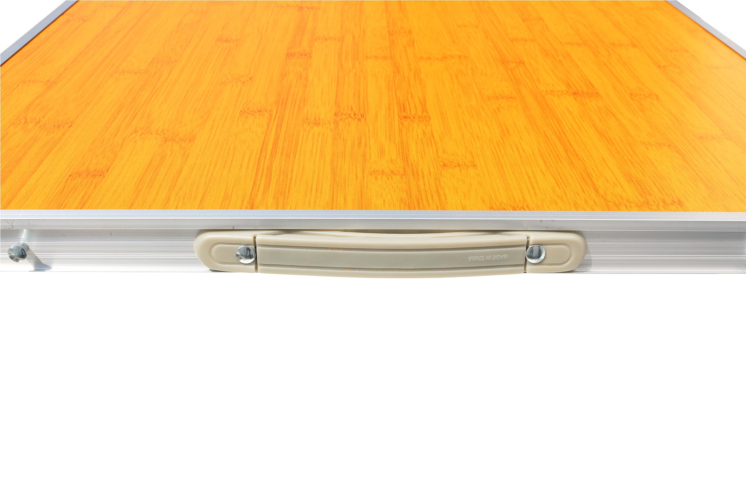 BDW Set di sedili da campeggio - tavolo pieghevole e 4 sedie - mobili da giardino, pieghevoli, tavolo 120x60 regolabile in altezza - set di mobili da giardino, leggero, in alluminio - Legno bianco