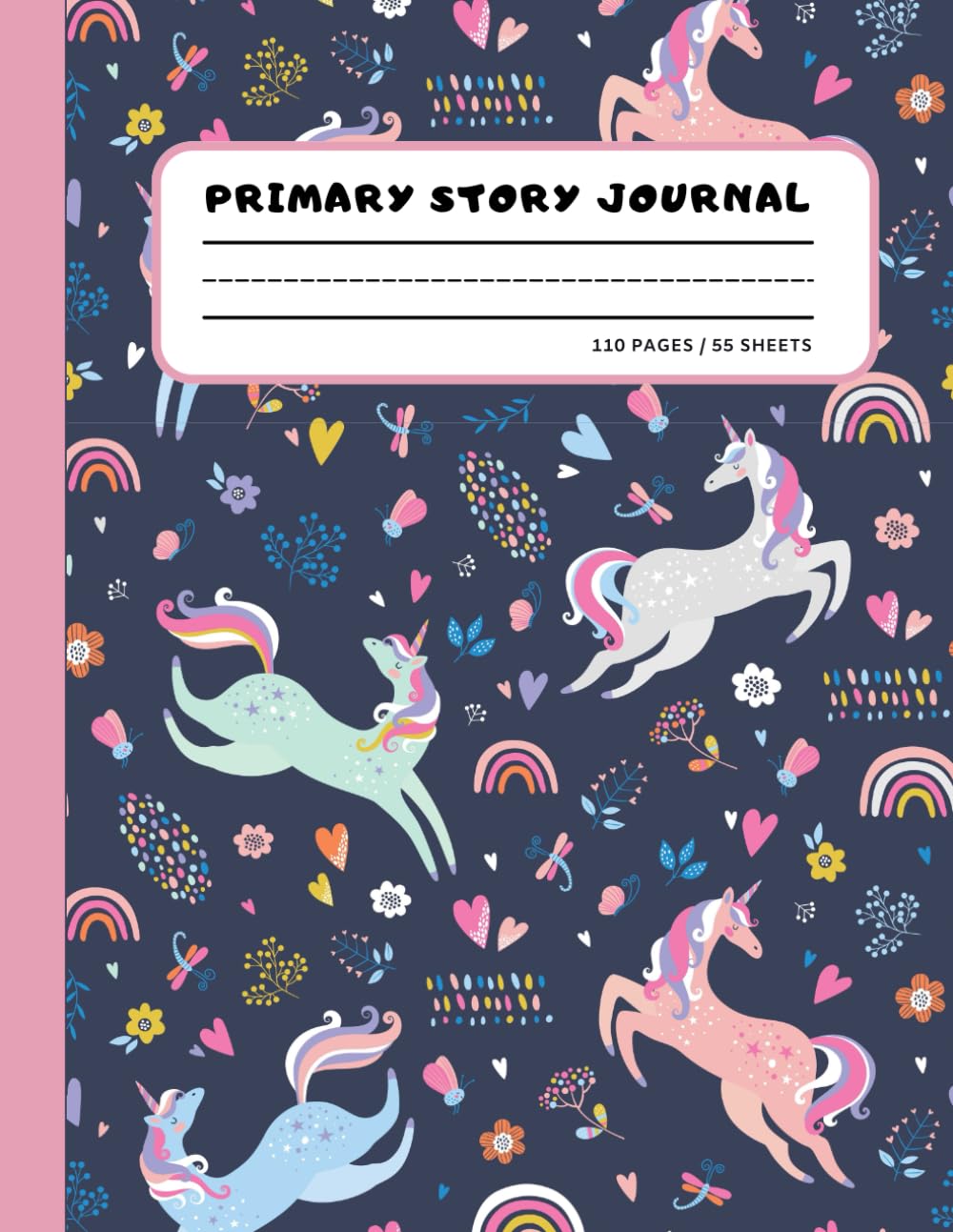 Primary Story Journal Composition Book: Grades K-2 School Exercise Book | Draw and Write - Half Page Lined Paper with Drawing Space
