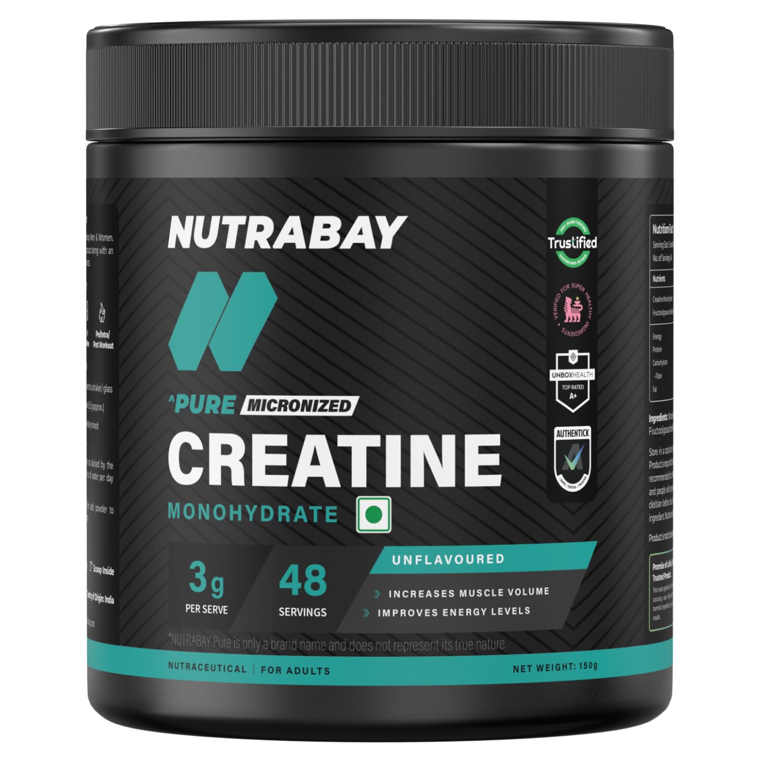 Nutrabay Gold Micronized Creatine Monohydrate 3g Creatine/Serving, NABL Lab Tested | DCD & DHT Tested | Increases Muscle Mass, Strength & Power – Pre/Post Workout Supplement – 120g, Cola — Amazon image 19
