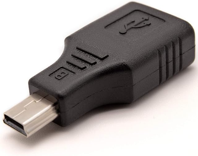 AKORD USB Female to Mini USB Male 5 Pin Adapter Converter Black