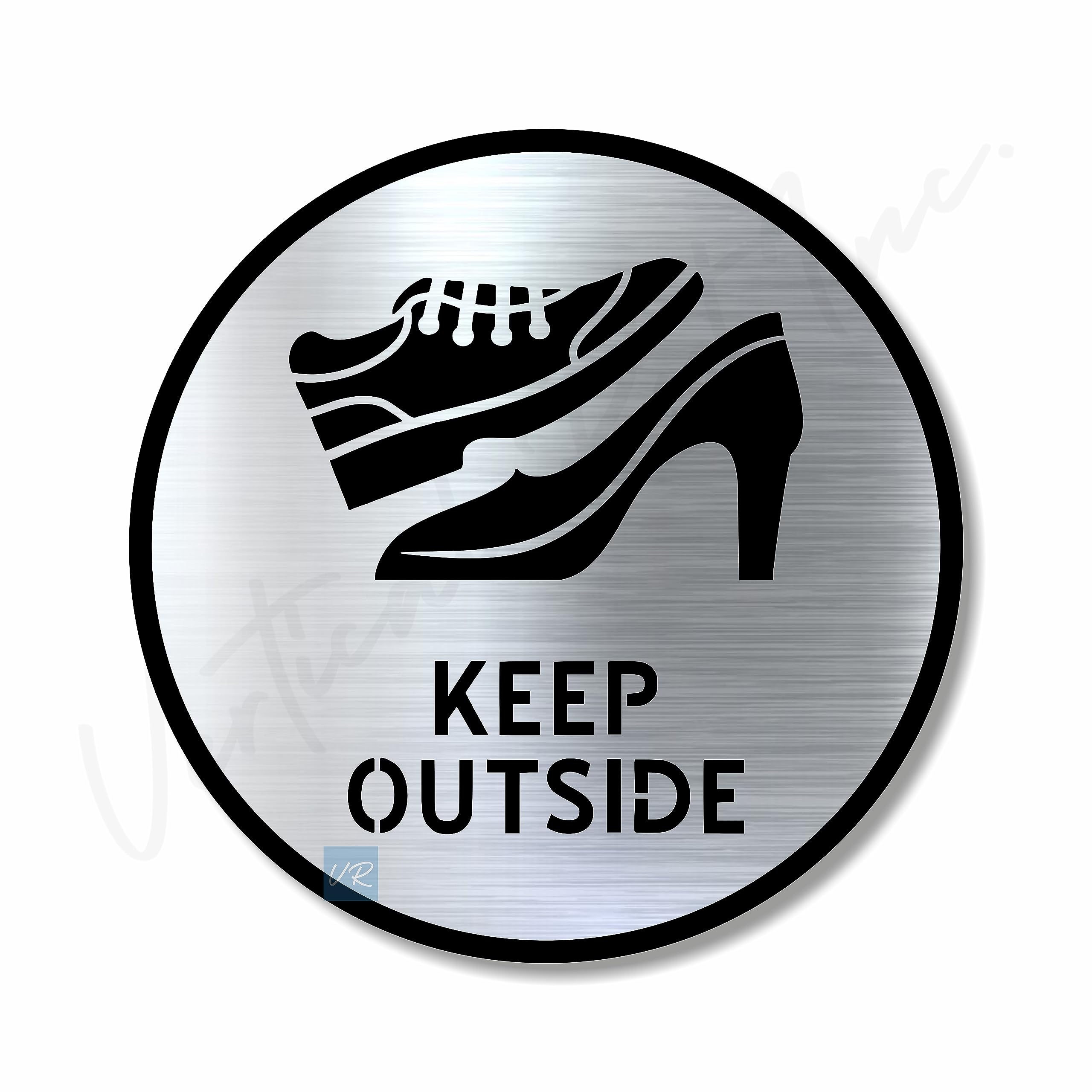 Vertical Root Inc® Premium Silver Gold Finish Acrylic Keep Outside Door Sign Easy to Mount 3M Self-Adhesive Tape Signage for Hotel Office Resort Society Corporate Business. — image 1
