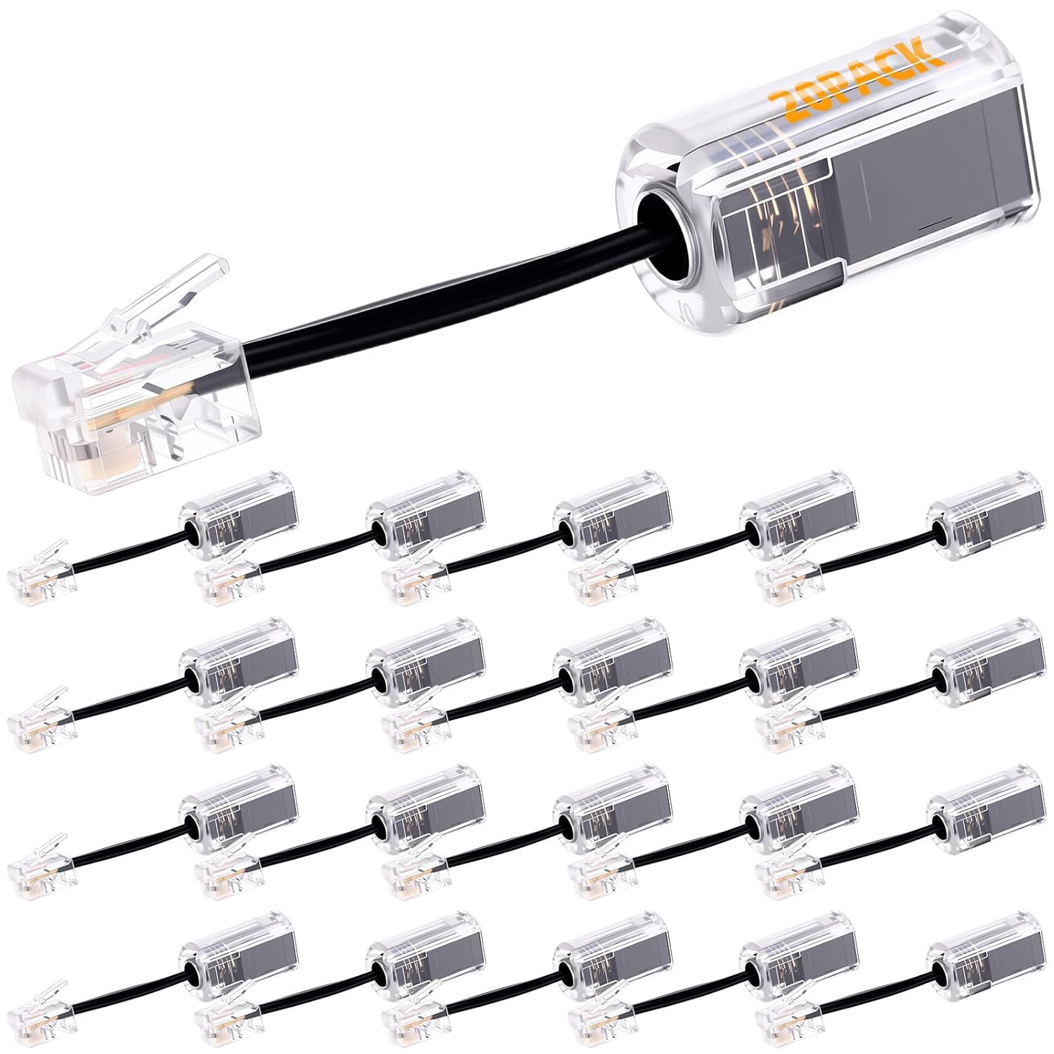 Kingdder 20 Pack Phone Cord Detangler for Desk Phone Landline Anti-Tangle Telephone Handset Cable with 360 Degree Swivel Rotation Untangler Tangle-Free Extended Cord for Office & Home Phones, Black Kingdder 20 Pack Phone Cord Detangler for Desk Phone Landline Anti-Tangle Telephone Handset Cable with 360 Degree Swivel Rotation Untangler Tangle-Free Extended Cord for Office & Home Phones, Black