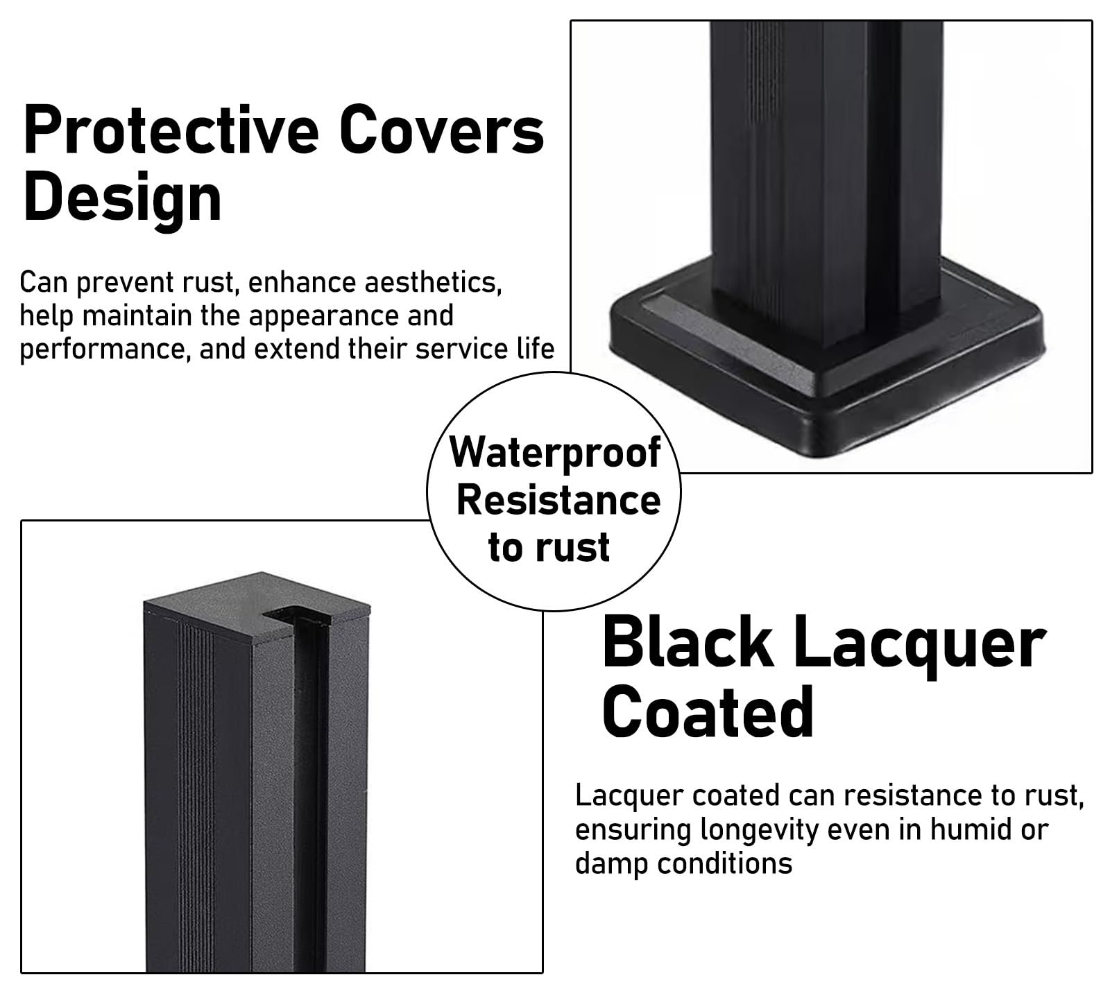 Set di ringhiere in acciaio inossidabile 304 in vetro nero durevole per ringhiera per balcone con fessura per spuntoni, elegante paletto per scale interne per moderne soluzioni di sicurezza
