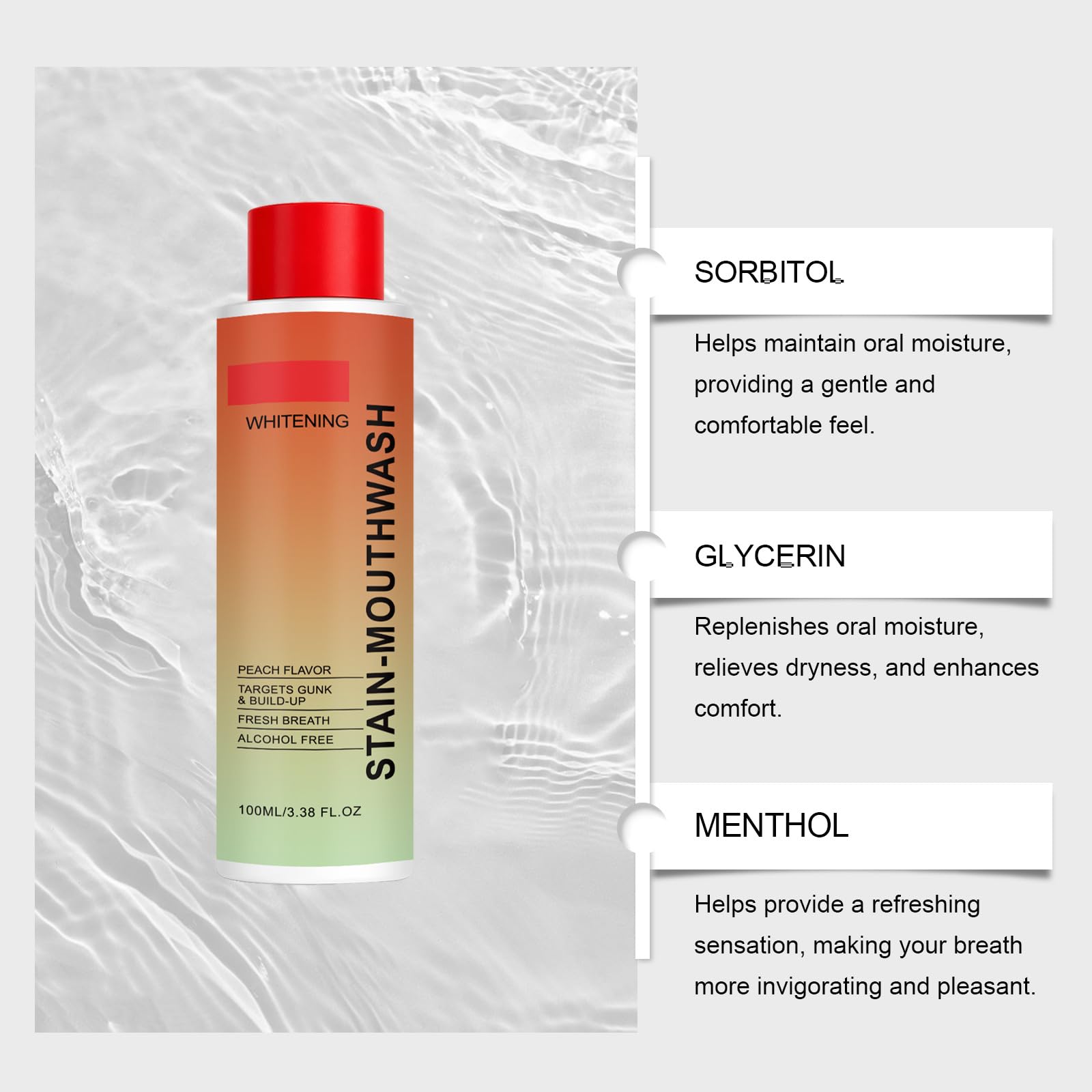 Freshens Breath Refreshing Dental Care Stain Coltivazione Sbiancante | Tooth Stain Removal Colour Corrector, White Clean Teet