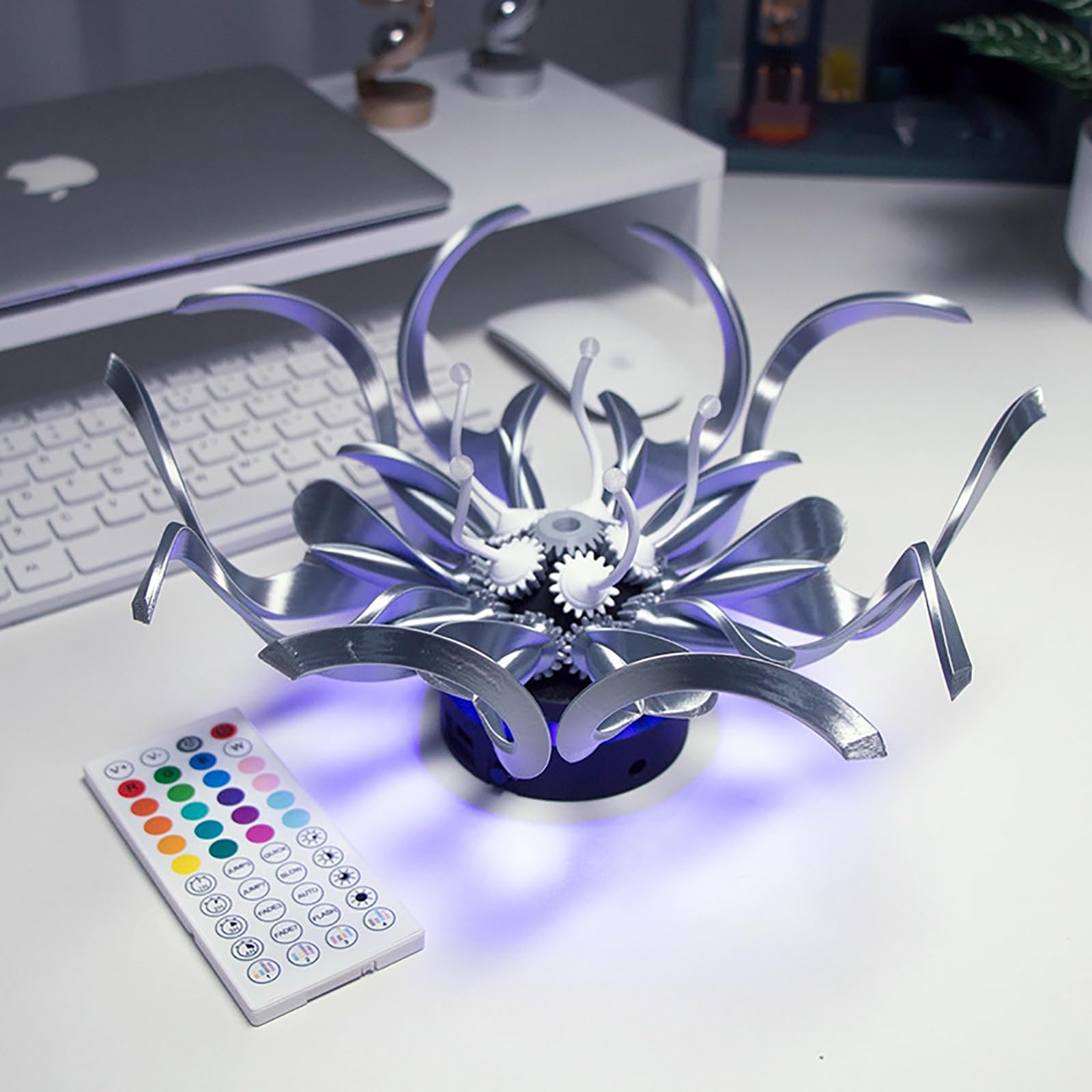 Interaktive RGB-Beleuchtung, mechanische Blumendekoration mit Fernbedienung für Büro und Spielzimmer