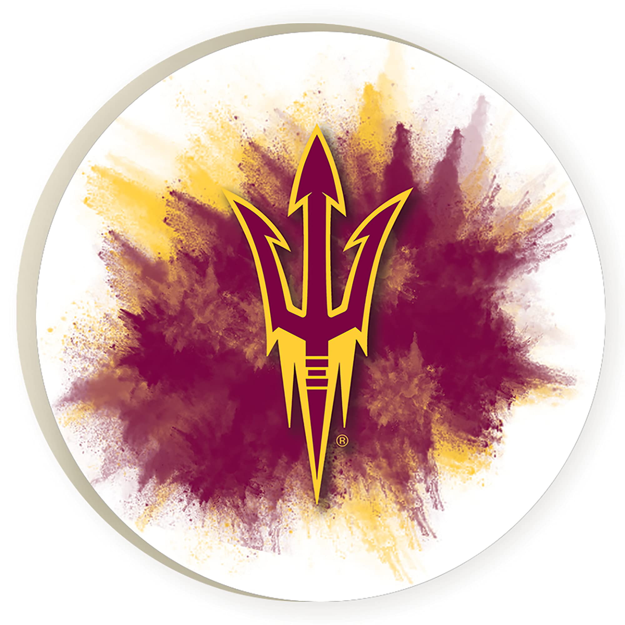 Arizona State University Color Splash 2.75 x 2.75 Ceramic Car Coasters Pack of 2