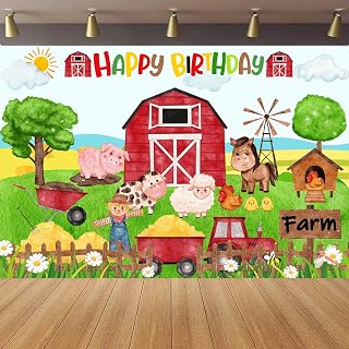 Farm Birthday Decorations Backdrops Farm Party Banner Supplies for Kids Farm Theme Party Birthday Backdrop Decoration Supplies 5X3ft